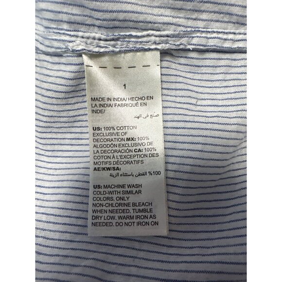 Chico's Peasant Embroidered Striped Blouse with Tassels Size 1 US M - Picture 7 of 10